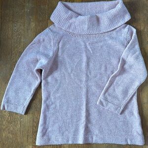 NWT US Size 14 Boden Pale Pink 3/4 Sleeves Cowl Neck 100% Wool Sweater